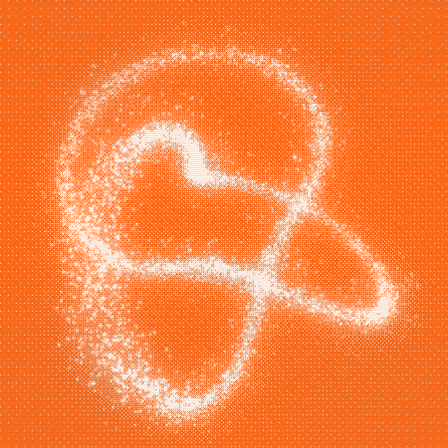 Particle knot, dithered