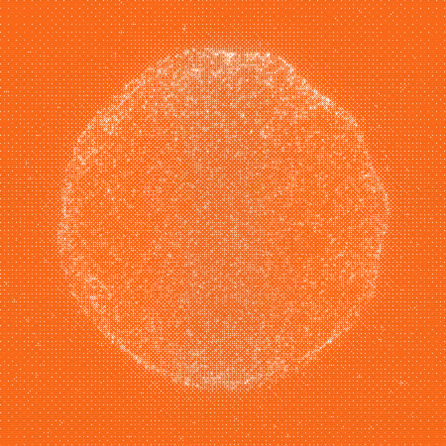 Particle sphere, dithered